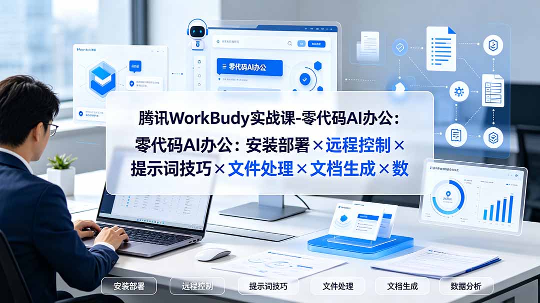 （19325期）腾讯WorkBuddy实战课-零代码AI办公：安装部署×远程控制×提示词技巧×文件处理×文档生成×数据分析|无忧资源社