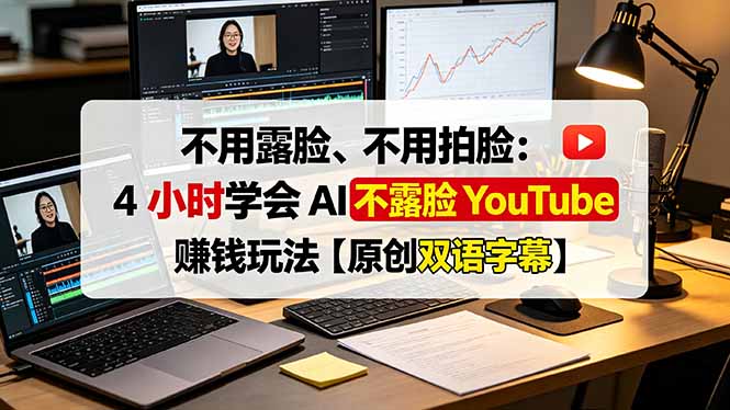 （19161期）不用露脸、不用拍脸：4 小时学会 AI 不露脸 YouTube 赚钱玩法【原创双语字幕】|无忧资源社