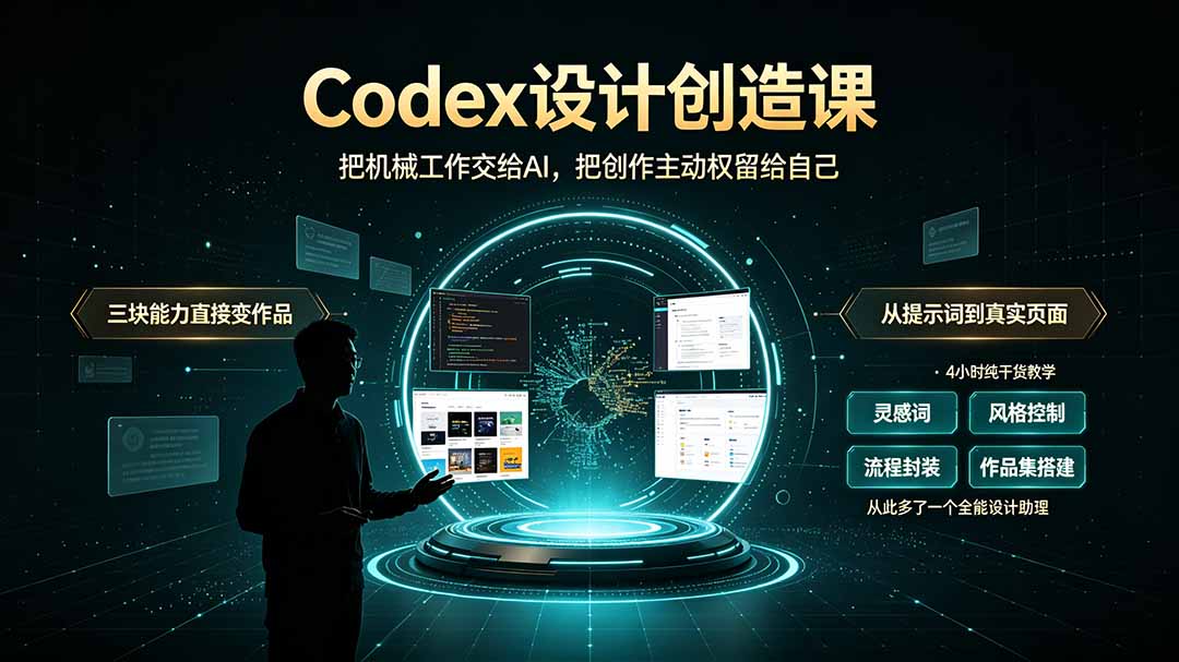 （19362期）Codex设计创造课-2期，小白也能掌握的Codex设计创造技巧，把机械工作交给AI，把创作主动权留给自己|无忧资源社