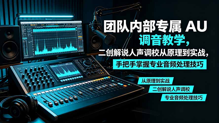 （19517期）某大佬团队内部专属 AU 调音教学，二创解说人声调校从原理到实战，手把手掌握专业音频处理技巧|无忧资源社