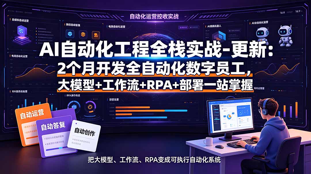 （19279期）AI自动化工程全栈实战-更新：2个月开发全自动化数字员工，大模型+工作流+RPA+部署一站式掌握|无忧资源社