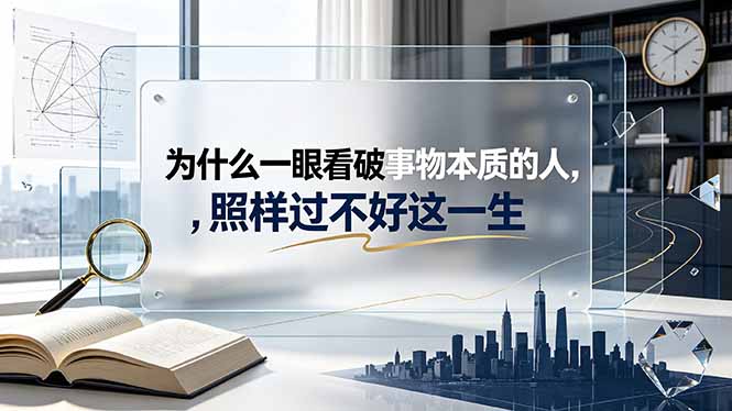 （19165期）付费文章：为什么一眼看破事物本质的人，照样过不好这一生|无忧资源社