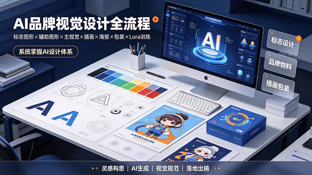 （19372期）AI品牌视觉设计全流程：标志图形×辅助图形×主视觉×插画×海报×包装×Lora训练，系统掌握AI设计体系|无忧资源社