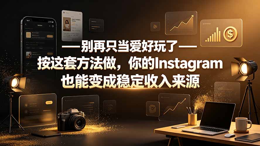 （19591期）别再只当爱好玩了——按这套方法做，你的Instagram也能变成稳定收入来源|无忧资源社