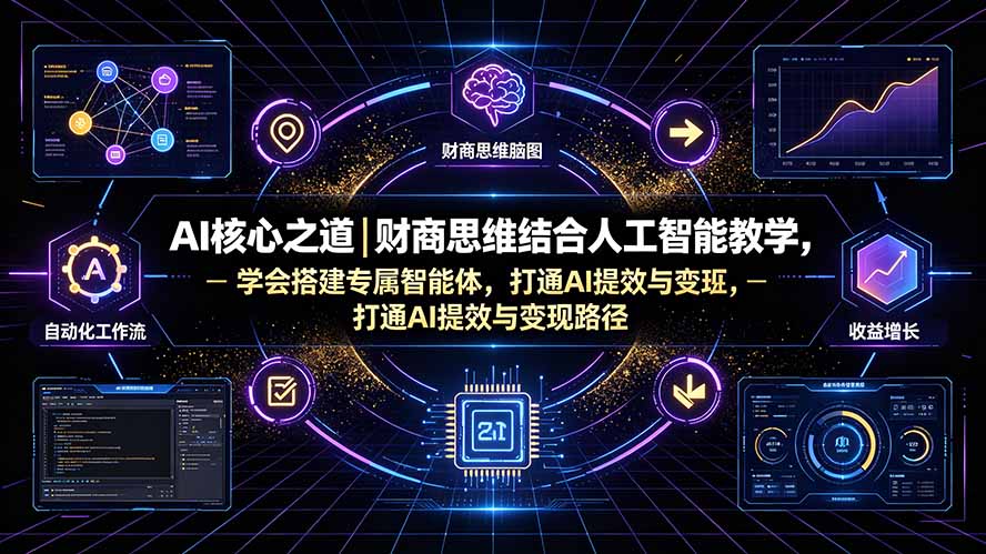 （19542期）AI核心之道｜财商思维结合人工智能教学，学会搭建专属智能体，打通AI提效与变现路径|无忧资源社