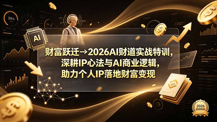 （19547期）财富跃迁→2026AI财道实战特训，深耕IP心法与AI商业逻辑，助力个人IP落地财富变现|无忧资源社