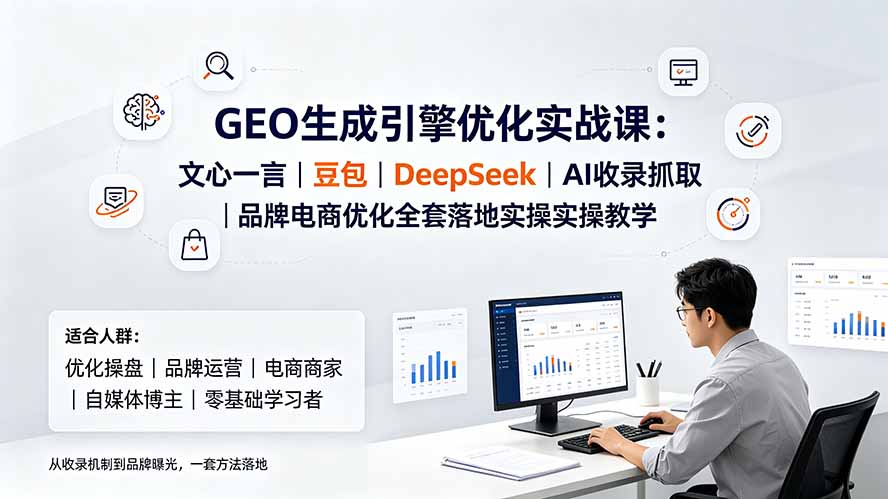 (19456期)GEO生成引擎优化实战课:文心一言|豆包|DeepSeek|AI收录抓取|品牌电商优化全套落地实操教学|无忧资源社