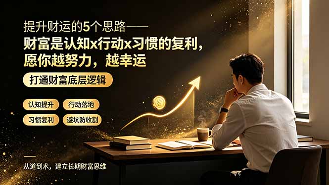 (19233期)付费文章:提升财运的5个思路——财富是认知x行动x习惯的复利,愿你越努力,越幸运|无忧资源社