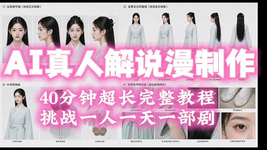 （19508期）2026AI真人解说漫剧制作40分钟超长完整教程：自动批量化制作，挑战一人一天一部剧！|无忧资源社