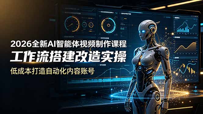 （19127期）2026全新AI Codex智能体视频制作课程，工作流搭建改造实操，低成本打造自动化内容账号|无忧资源社