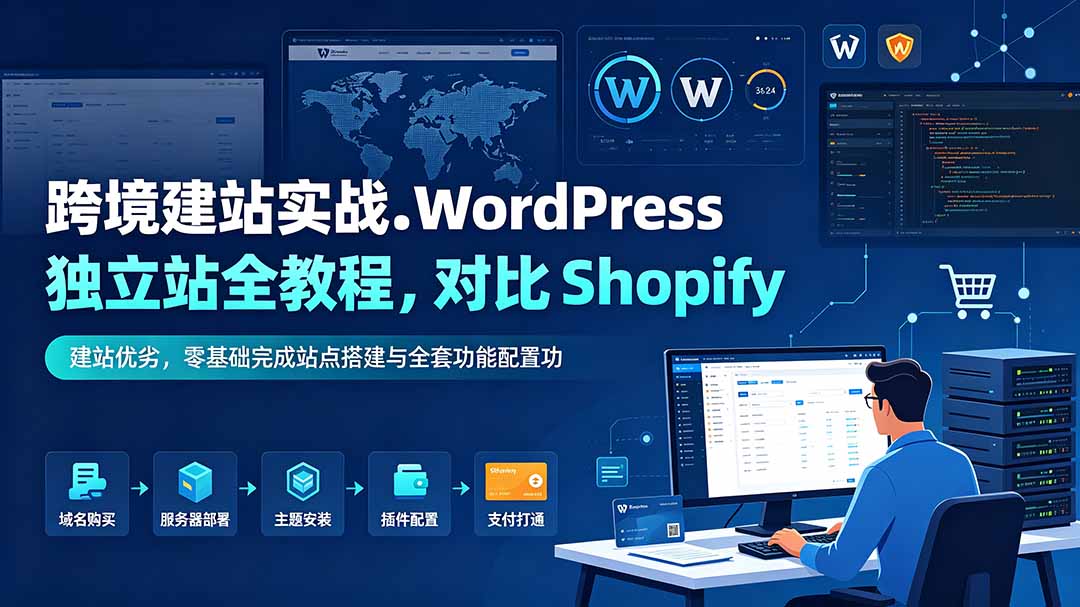 （19546期）跨境建站实战：WordPress 独立站全教程，对比 Shopify 建站优劣，零基础完成站点搭建与全套功能配置|无忧资源社