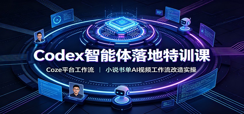 Codex智能体落地特训课：Coze平台工作流，小说书单AI视频工作流改造实操|无忧资源社