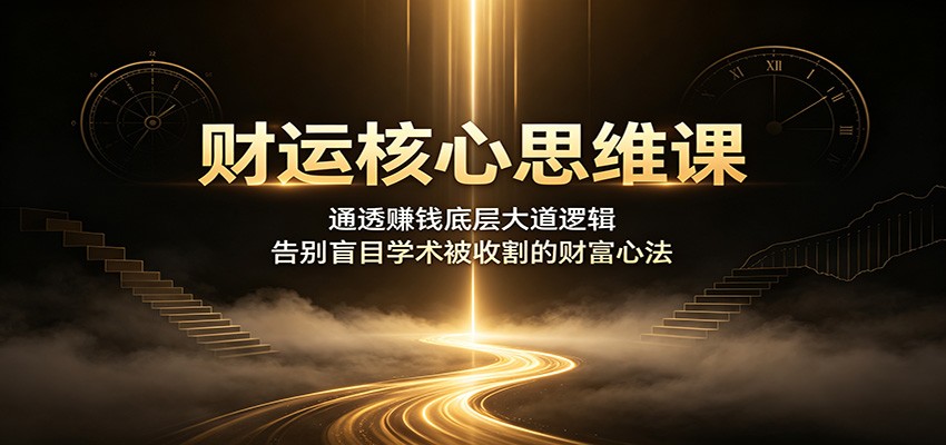 财运核心思维课:通透赚钱底层大道逻辑,告别盲目学术被收割的财富心法|无忧资源社