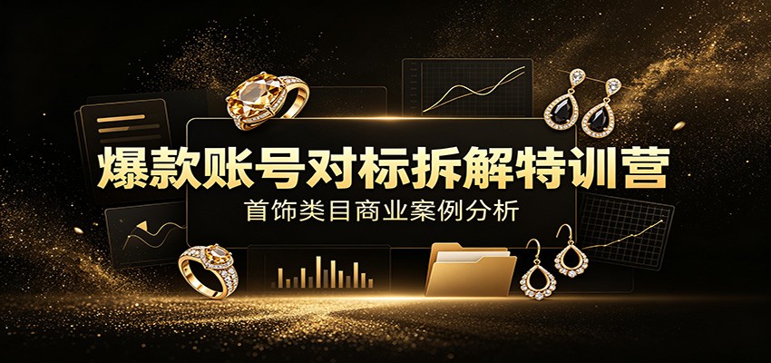 爆款账号对标拆解特训营：首饰类目商业案例分析，配套完整资料内容|无忧资源社