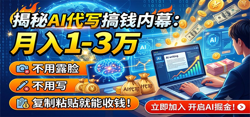 揭秘AI代写搞钱内幕：月入1-3万，不用露脸不用写，复制粘贴就能收钱！|无忧资源社