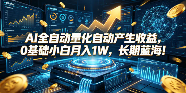 AI全自动量化自动产生收益，0基础小白月入1W，长期蓝海！【揭秘】|无忧资源社