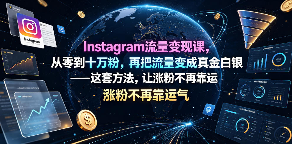Instagram流量变现课，从零到十万粉，再把流量变成真金白银——这套方法，让涨粉不再靠运气【原创双语字幕】|无忧资源社
