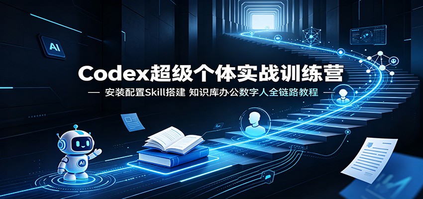 Codex超级个体实战训练营：安装配置Skill搭建，知识库办公数字人全链路教程|无忧资源社