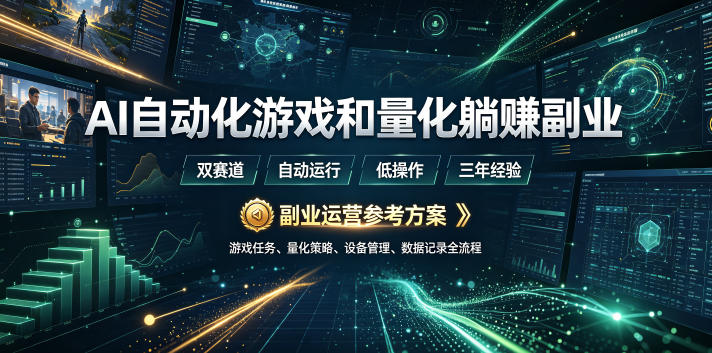 AI自动化游戏和量化躺賺副业：日入几张，稳定运行三年的项目！【揭秘】|无忧资源社