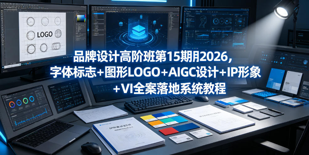 品牌设计高阶班第15期2026，字体标志＋图形LOGO＋AIGC设计＋IP形象＋VI全案落地系统教程|无忧资源社