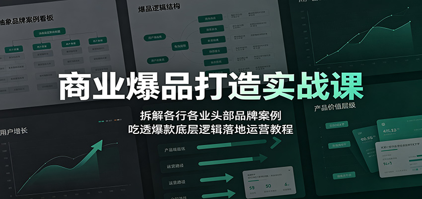 商业爆品打造实战课：拆解各行各业头部品牌案例，吃透爆款底层逻辑落地运营教程|无忧资源社