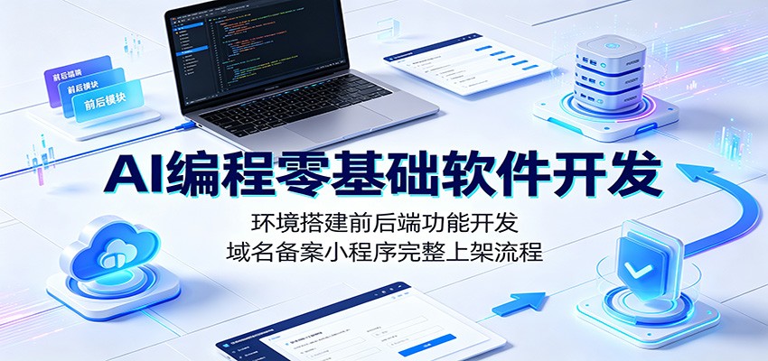 AI编程零基础软件开发：环境搭建前后端功能开发，域名备案小程序完整上架流程|无忧资源社
