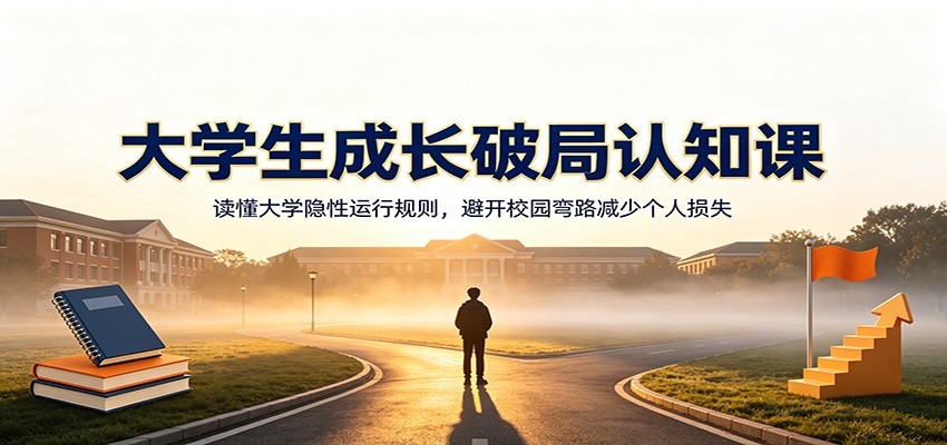大学生成长破局认知课：读懂大学隐性运行规则，避开校园弯路减少个人损失|无忧资源社