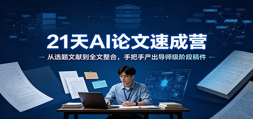 21天AI论文速成营：从选题文献到全文整合，手把手产出导师级阶段稿件|无忧资源社
