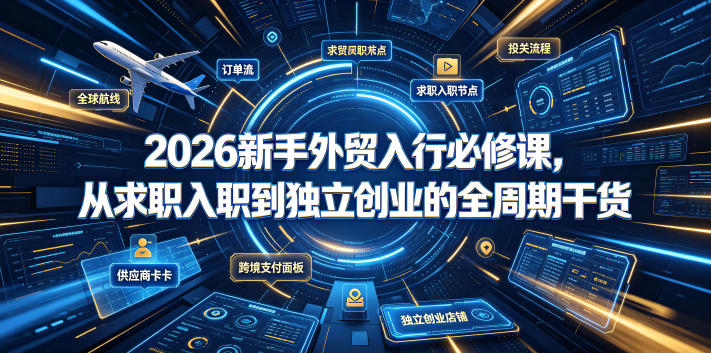 2026新手外贸入行必修课，从求职入职到独立创业的全周期干货|无忧资源社