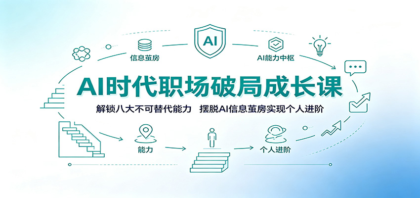 AI时代职场破局成长课：解锁八大不可替代能力，摆脱AI信息茧房实现个人进阶|无忧资源社