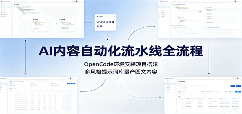 AI内容自动化流水线全流程：OpenCode环境安装项目搭建，多风格提示词库量产图文内容|无忧资源社