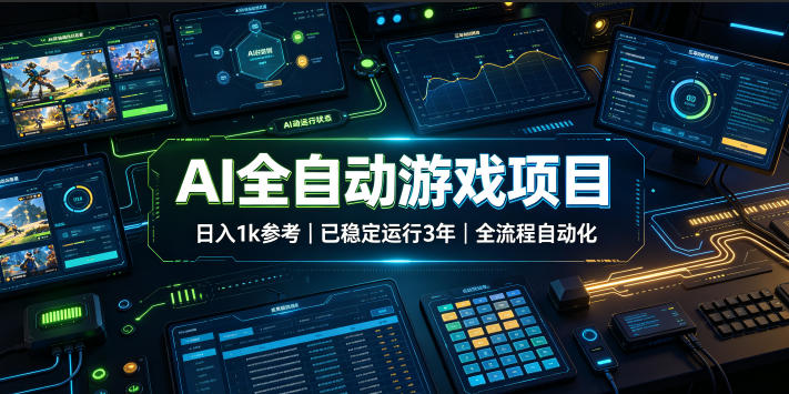AI全自动游戏项目,日入1k,已稳定运行3年躺賺,全流程自动化!【揭秘】|无忧资源社