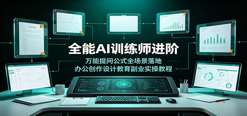 全能AI训练师进阶：万能提问公式全场景落地，办公创作设计教育副业实操教程|无忧资源社