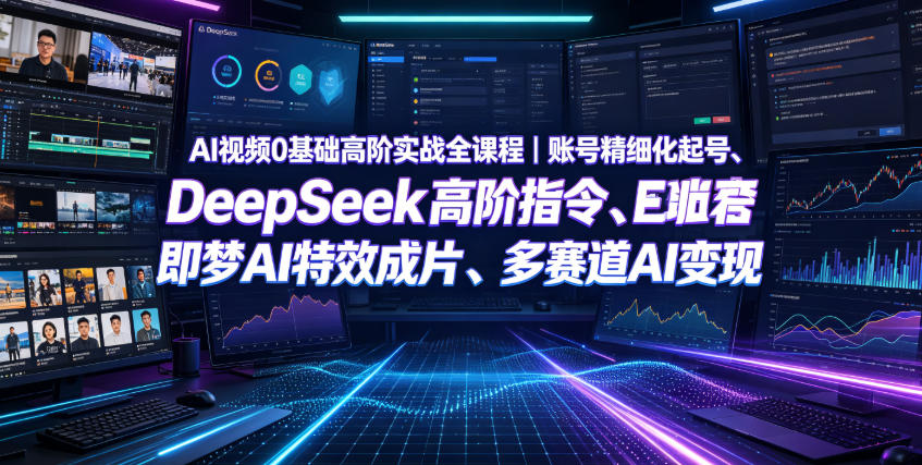 AI视频0基础高阶实战全课程｜账号精细化起号、DeepSeek高阶指令、即梦AI特效成片、多赛道AI短视频量产变现|无忧资源社