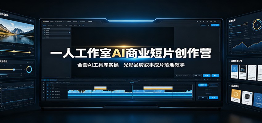 一人工作室AI商业短片创作营：全套AI工具库实操，光影品牌叙事成片落地教学|无忧资源社