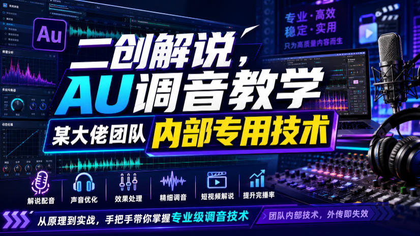 二创解说AU调音教学,某大佬团队内部专用技术|无忧资源社