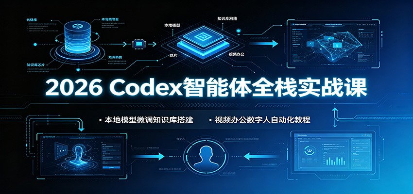 2026 Codex智能体全栈实战课：本地模型微调知识库搭建，视频办公数字人自动化教程|无忧资源社