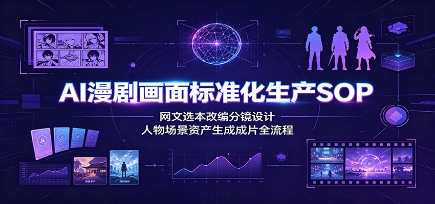 AI漫剧画面标准化生产SOP：网文选本改编分镜设计，人物场景资产生成成片全流程|无忧资源社