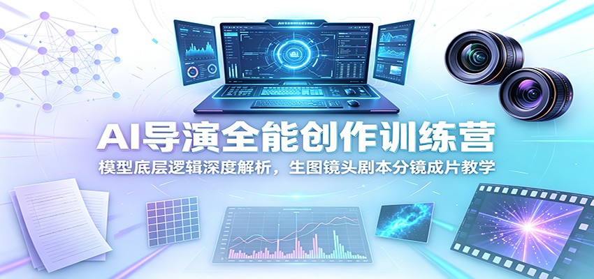 AI导演全能创作训练营：模型底层逻辑深度解析，生图镜头剧本分镜成片教学|无忧资源社