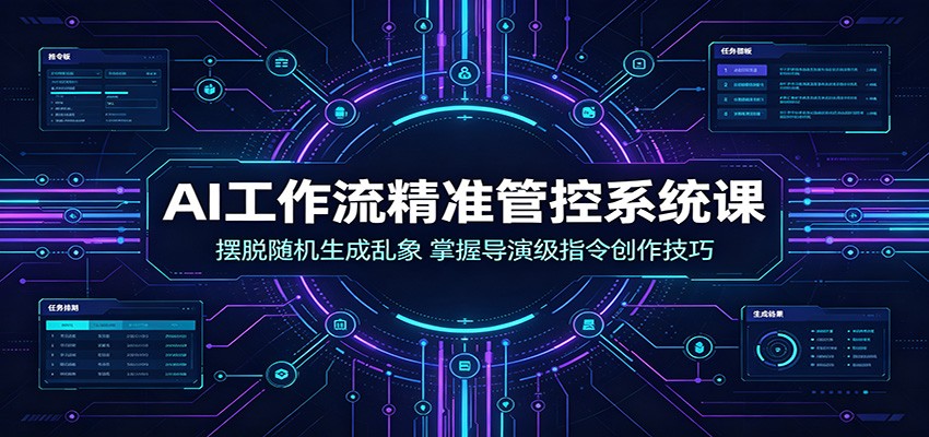 AI工作流精准管控系统课：摆脱随机生成乱象，掌握导演级指令创作技巧|无忧资源社