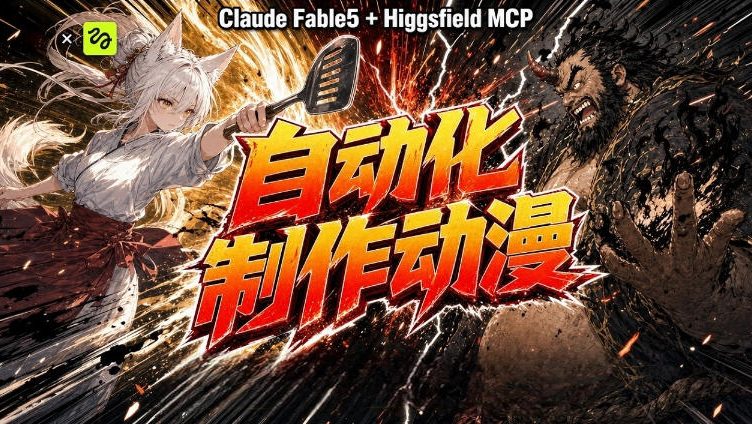 AI自动化动漫制作！Claude Fable 5接入Higgsfield MCP，直接生成完整创意内容|无忧资源社