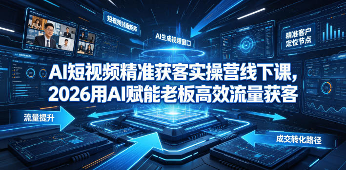 AI短视频精准获客实操营6月10-14号线下课，2026用AI赋能老板高效流量获客|无忧资源社