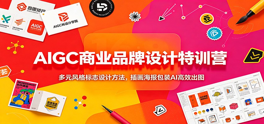 AIGC商业品牌设计特训营：多元风格标志设计方法，插画海报包装AI高效出图|无忧资源社