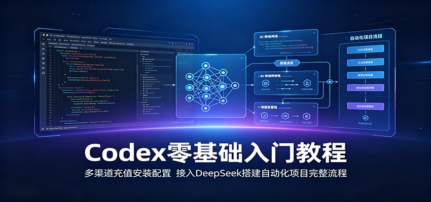 Codex零基础入门教程：多渠道充值安装配置，接入DeepSeek搭建自动化项目完整流程|无忧资源社