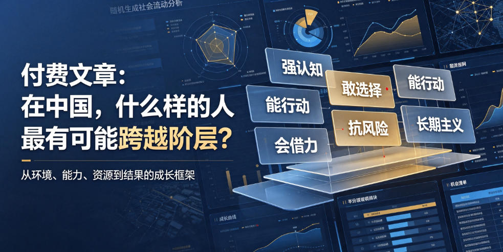 付费文章：在中国，什么样的人最有可能跨越阶层？|无忧资源社