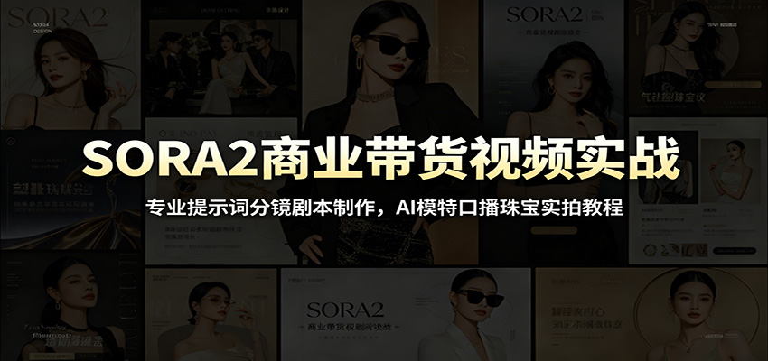 SORA2商业带货视频实战：专业提示词分镜剧本制作，AI模特口播珠宝实拍教程|无忧资源社