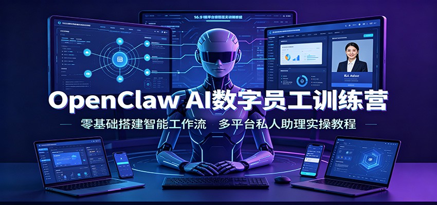 OpenClaw AI数字员工训练营：零基础搭建智能工作流，多平台私人助理实操教程|无忧资源社