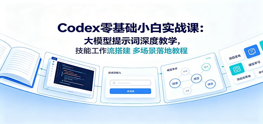 Codex零基础小白实战课：大模型提示词深度教学，技能工作流搭建多场景落地教程|无忧资源社