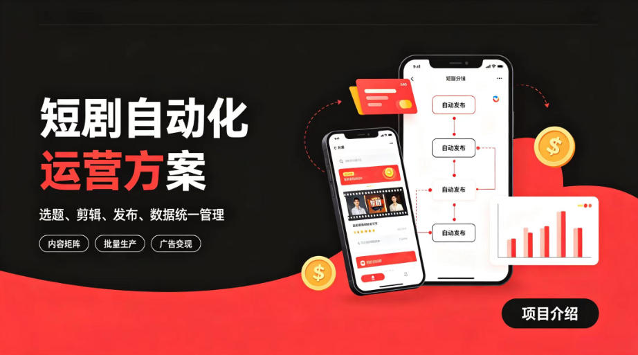 快手全自动短剧矩阵项目|自动化分发,流量持续变现【揭秘】|无忧资源社