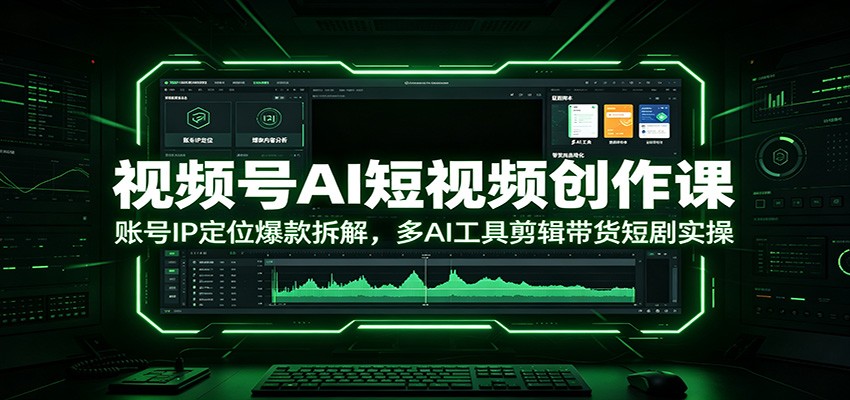 视频号AI短视频创作课：账号IP定位爆款拆解，多AI工具剪辑带货短剧实操|无忧资源社